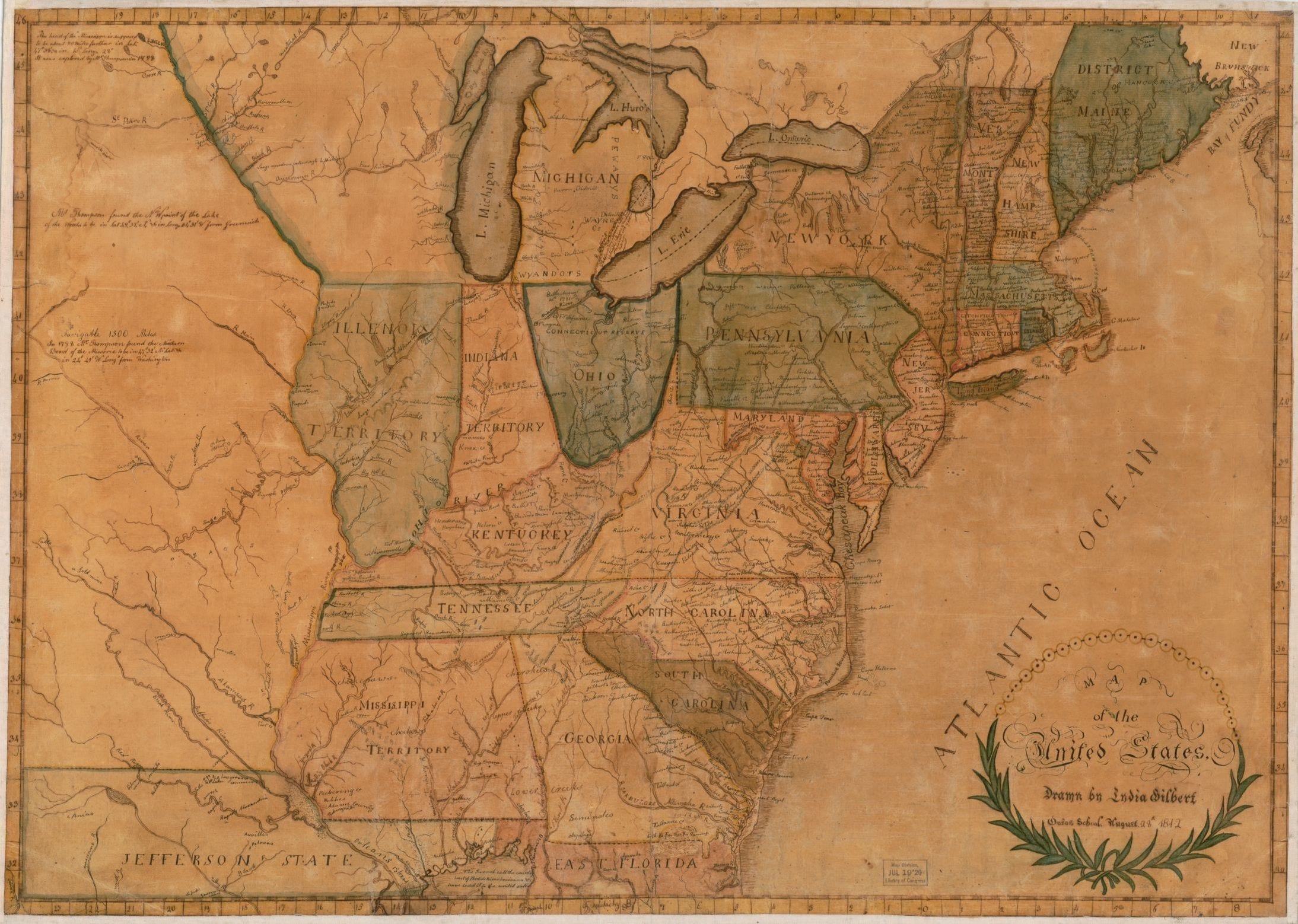 electoral college map presidential election of 1816