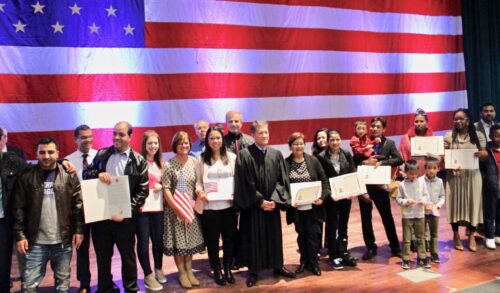 US Federal District Court Senior Judge Christopher Boyko with Newly Naturalized Citizens, November 22, 2019 