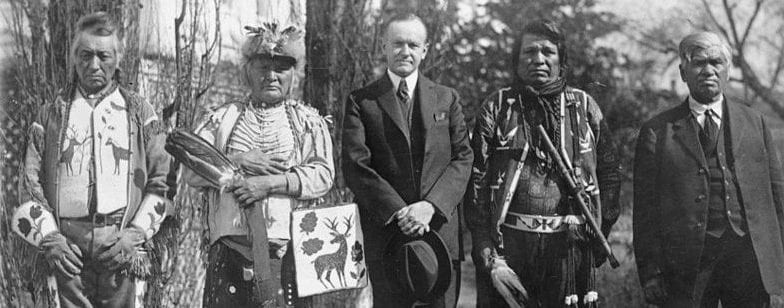 Racing presidents Herbert Hoover and Calvin Coolidge “retiring” to