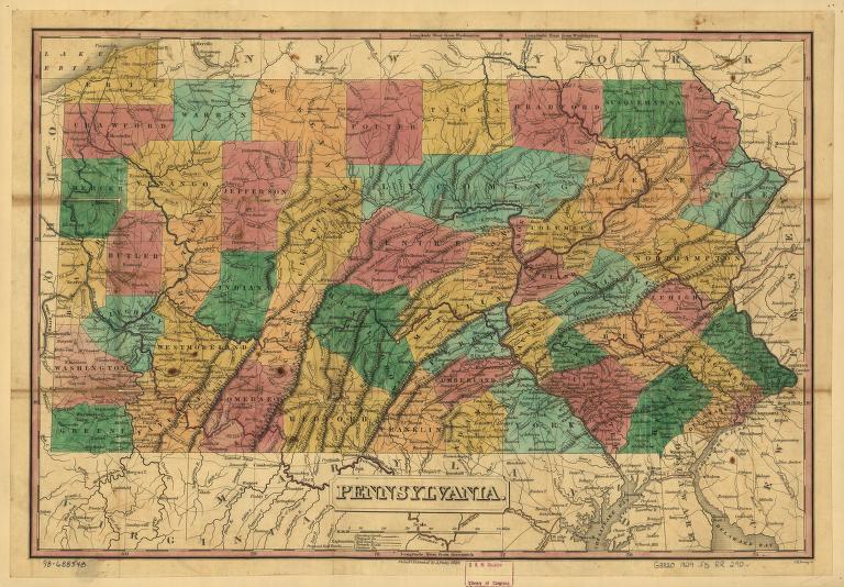Finley, A. (1829) Pennsylvania. Philada. [Map] Retrieved from the Library of Congress, https://www.loc.gov/item/98688548/.