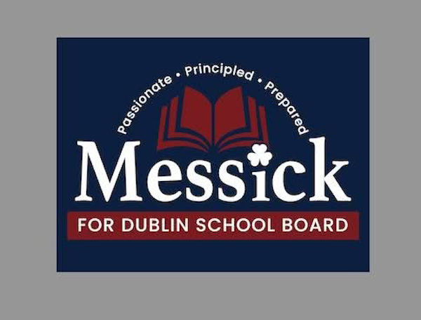 Poster used by OH teacher Amy Messick in running for school board