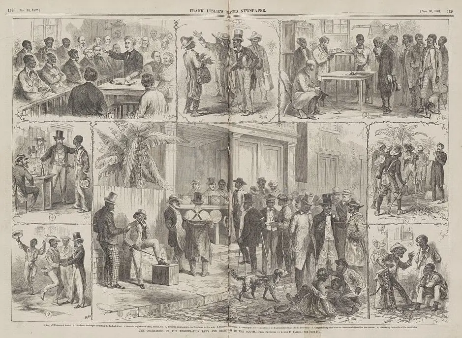 The operations of the registration laws and Negro [suffr]age in the South. James E. Taylor. 1867