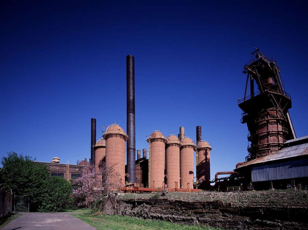 Sloss Furnaces, now abandoned, which burned for 90 years during Birmingham, Alabama’s days as the steel city of the south