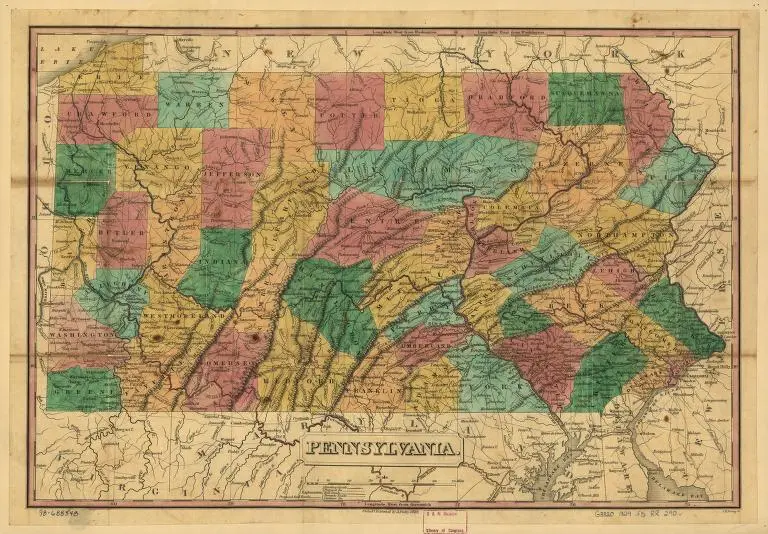 Finley, A. (1829) Pennsylvania. Philada. [Map] Retrieved from the Library of Congress, https://www.loc.gov/item/98688548/.